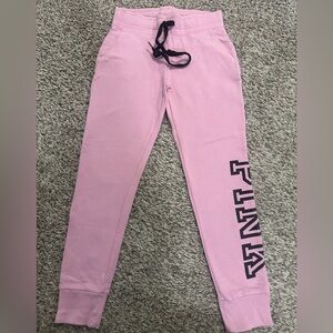 PINK Victoria's Secret Kids Light Pink Jogger Pants with Black Logo